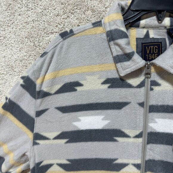 VTG 1946 Jacket NWT‎ Men's Large Gray Aztec Fleeece Full Zip Up Long Sleeve - Picture 5 of 12